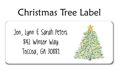 Christmas Tree Address Labels by Amy Adele