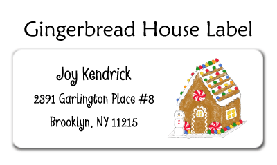 Stickers Hobbies  260 Gingerbread house 82 Personalised Labels Address