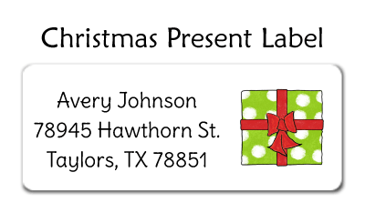 Christmas Present Address Label by Amy Adele