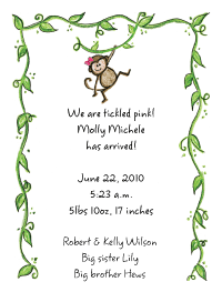 Girl Monkey Baby Shower Invites By Amy Adele