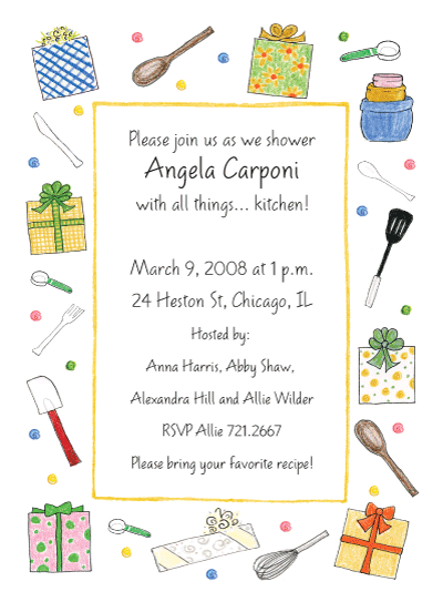 Kitchen Party Invitations by Amy Adele