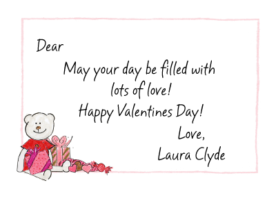 Valentine Bear Flat Notecard by Amy Adele
