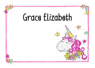 pink unicorn stationery by amy adele